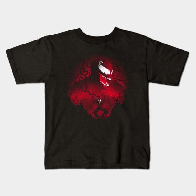 Red Symbiote Kids T-Shirt by Donnie